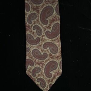 Mario Valentino Cream and Brown Paisley Tie